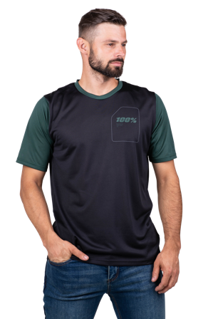 Cyklistické Šortky 100% RIDECAMP Černá/Lesní zelená XL