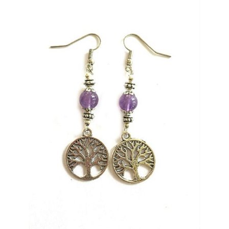 Örhängen - Livets Träd - Tree Of Life - Ametist