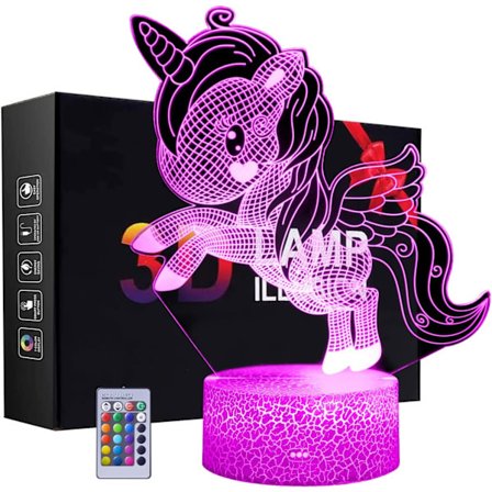 LED Yksisarvinen yövalo, 3D-illuusiolamppu Yksisarvislahjavalot