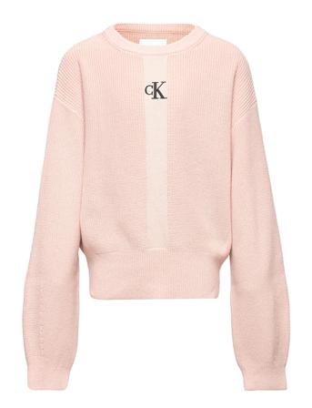 Monogram Sweater Pullover Striktrøje Lyserød Calvin Klein