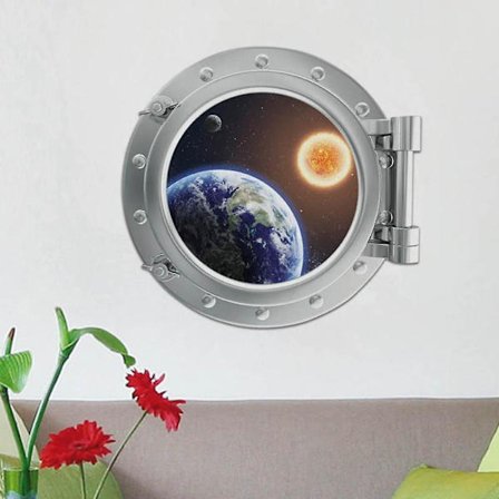 3d-seinätarra Avaruuskapseli Ympäristöystävällinen Pvc D