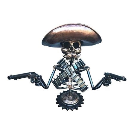 Cowboy Skull Gunslinger Hette Ornament Skulptur