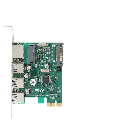 ST610 PCI E Ultra Høyhastighets USB 3.0 Giga RJ45 Nettverksutvidelseskort Riser-kort