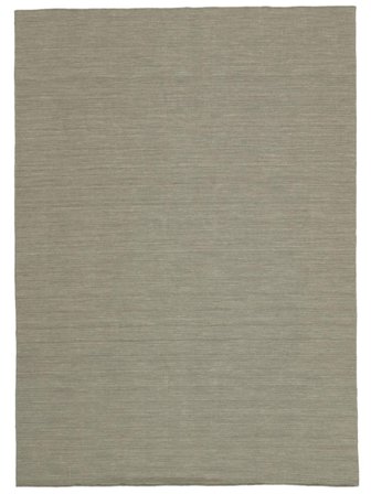 Handloom Flat 250X350 Grand Gris Clair/Beige Uni Tapis De Laine