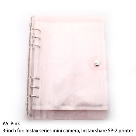 IC Fotoalbum 3/5 tum fotokort Binder Instax Mini Album Rosa A5