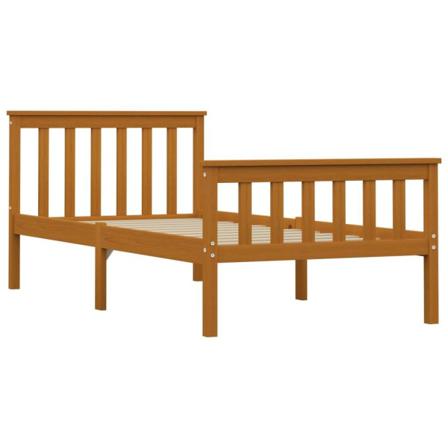 Vidaxl Sängram Honungsbrun Massiv Furu 100x200 Cm Brun