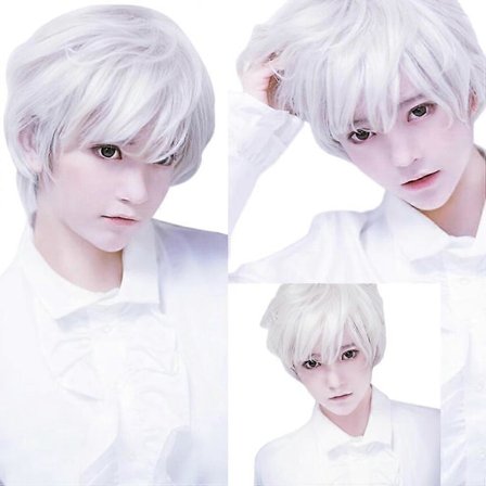 Parukat Aikuisille Miehille Poikien Parukka Lyhyt Valkoinen Karnevaaleihin Juhliin (FMY)