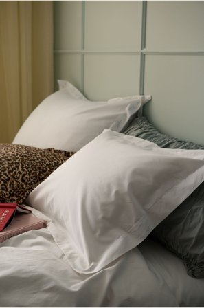 Staycation - Tyynynpäällinen Careful puuvilla percale - Valkoinen - Tyynyliinat - 50X90 - - Homeroom