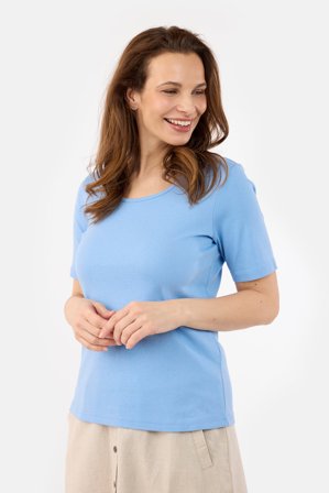 SIGNATURE - Basis T-shirt - Lyseblå - Rund Hals