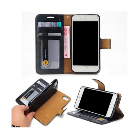 Stauning Avtagbar Läderfodral till iPhone 7 Plus / 8 Plus - Svart