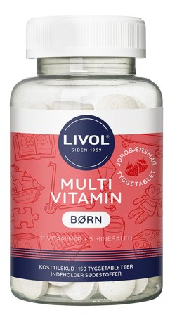 Livol Multivitamin Børn Jordbær 150 tabl, Helse & Madvarer, Børnevitaminer, Multivitaminer Til Børn
