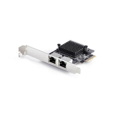 StarTech.com PCIe Gigabit 5G Nätverkskort med 2 portar, PCI Express LAN-kort 5G/2,5G/1G/100M/10M, Realtek RTL8126, Windows och Linux
