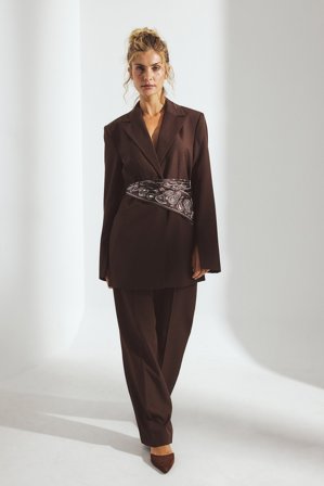 NA-KD Straight Suiting Trousers - Kontorbukser - Brun - EU 34