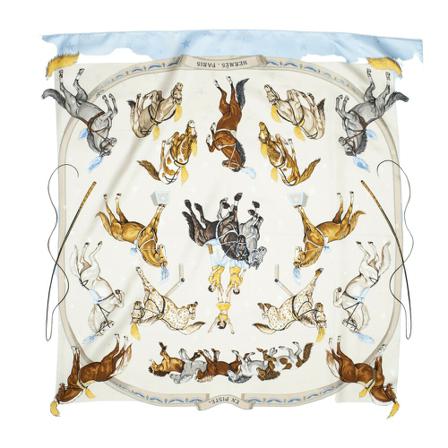 Hermès Vintage, Pre-owned Scarf Blauw, Dames, Maat:ONE Size