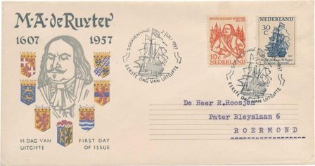 Holland 1957 - NVPH E30 - FDC - Med adresse