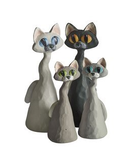 Pyntekat Kitty 15,5 cm Sand