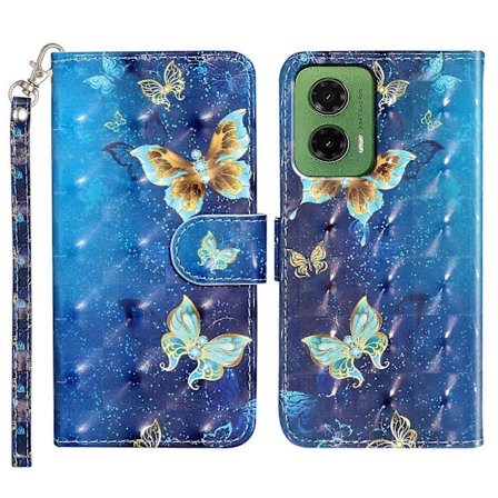 Til Motorola Moto G35 5G Etui 3D Printet Mønster Telefon Læder Telefon Cover