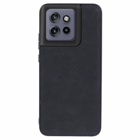 SKALO Motorola Edge 50 Neo 5G PU-Läder Hybrid Skal - Svart