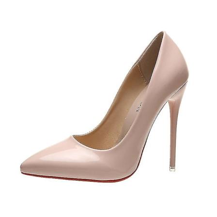 Damskor Pumps Läder Spetsig Tå Klassiska Pumps - WELLNGS PINK-1 43
