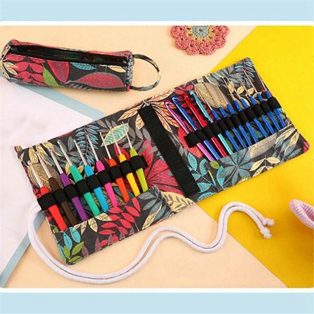 Portable Strikkede Ullvesker Mote Liten Garnoppbevaringsveske Sammenleggbar Heklenålsveske for Syverktøy Tilbehør B