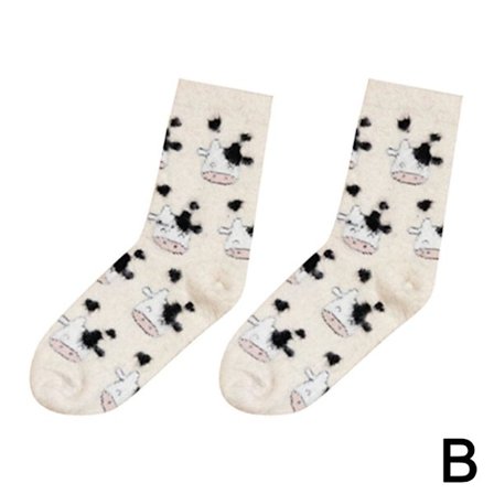 Dam SoftFluffy Sängstrumpor Vinter Varm Lounge Tofflor tecknad Så