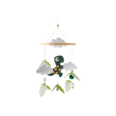 Mobil med djur i filt för spjälsäng och barnvagn, hand-öga-koordination, utvecklande leksak, spjälsängsmobil