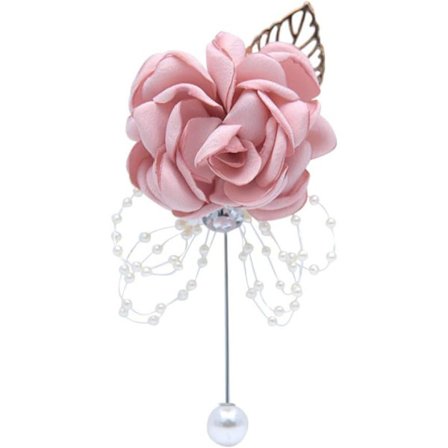 Herre Boutonniere Knaphull Blomster Brudgom Brudgom Groomsmen Beste Mann Boutonniere Corsage for Bryllup Hjemkomst Prom (Champagne Rosa, Pakke med 2)