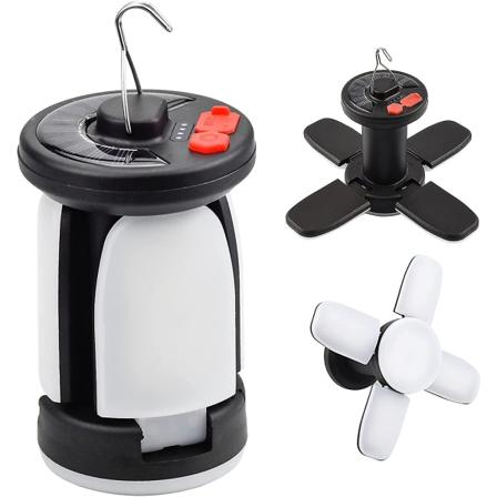 Solar Camping Lamp USB Ladattava kokoontaitettava telttalamppu kalastukseen hätätilanteessa - Perfet