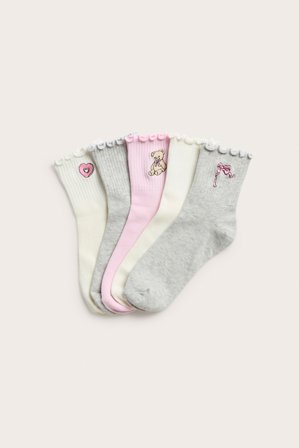 Kappahl | 5 parin pakkaus sukkia Vaaleanharmaa 37/39 | Vaaleanharmaa