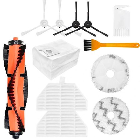 Kompatibel med Roidmi EVA robotstøvsugertilbehør SDJ06RM hovedbørste sidebørste klut støvpose filterpose mopp