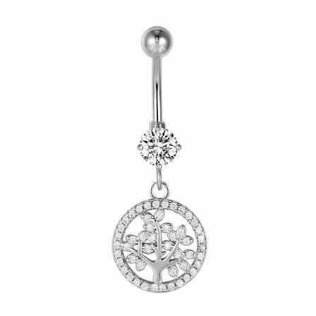 Ljusa CZ G23 Titan navelpiercing 14G 12mm