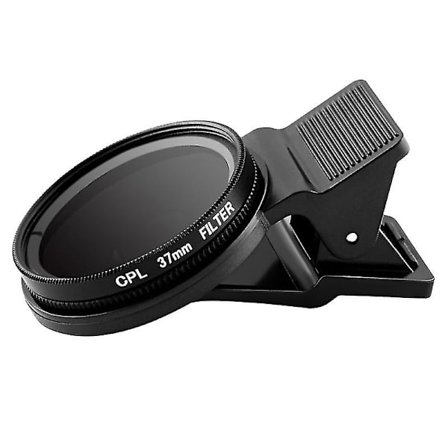 Ultrathin Clip-on Cpl Telefonlinse Kamera Sirkulærpolarisator Nøytral Tetthetsfilter 37mm Linse Kamerobjektiv (svart)