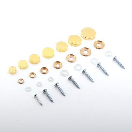 (gull)32 stk dekorative hette speilskruer i rustfritt stål