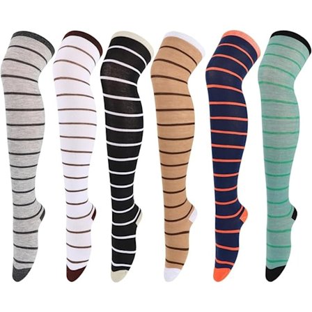 6 Par Lange Strømper Lårhøje Strømper Strømpebukser Over Knæ Strømper Casual Høje Strømper til Piger og Kvinder