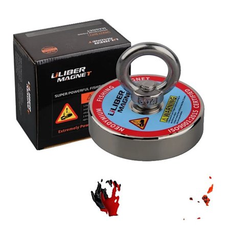 Magnetfiske, 400lbs Dragkraft, N52 Permanent Magnet, 400BLS repkrok, magnetisk dragkraft