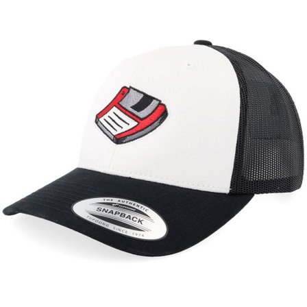 Iconic - Vit trucker Keps - Floppy Drive Retro Black/White Trucker @ Hatstore