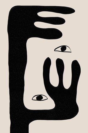 Pelcasa - Poster Abstract Face No2. - Beige - Postere - Fra Homeroom