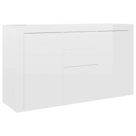 vidaXL Skänk vit högglans 120x36x69 cm konstruerat trä Vit