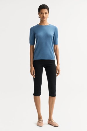 Soft Goat - Featherlight short sleeve - Kaschmirpullover für Damen - XL - Azure