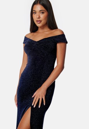 Bubbleroom Occasion - Sparkling Twist Off Shoulder Gown - M