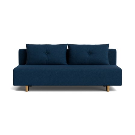 Houston 2-Sitzer-Schlafsofa, Stauraum, Aragon Kristallblau, einfarbig, minimalistischer Stil, bequeme Bettfunktion für Gäste, 85cm