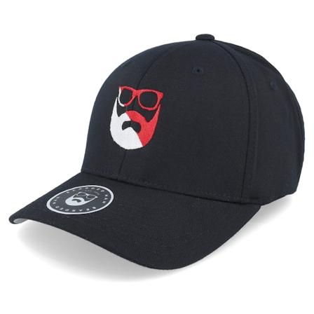 Bearded Man - Noir flexfit Casquette - Split Logo R/W Black Flexfit @ Hatstore