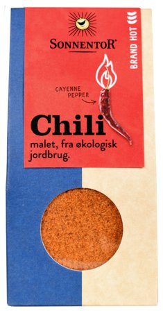 3 for 2 - Sonnentor Chili Hot Malet Ekstra Stærk Ø 40 g, Helse & Madvarer, Krydderier, Chili