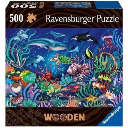Träpussel - rektangulär - 500 st - färgglad marinvärld - vuxen - 00017515