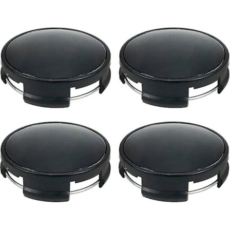 Plast Snap-in Type Hjulsenter Navkapsel 62mm Ytre Diameter, 60mm Indre Diameter - Svart (4 stk)