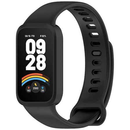 Silikonarmband Kompatibelt med Xiaomi Band 9, Vattentätt, Justerbart, Sportarmband Svart