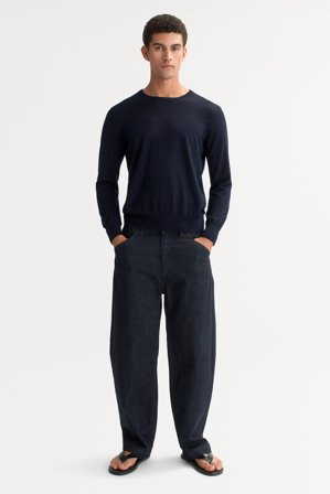 Soft Goat - Men's featherlight crewneck - Men cashmere sweater - S - Navy