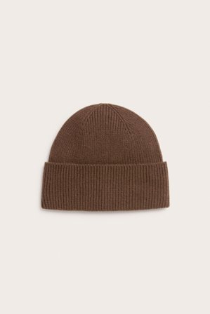 Kappahl | Czapka z wełny merino | Ciemnobrązowy