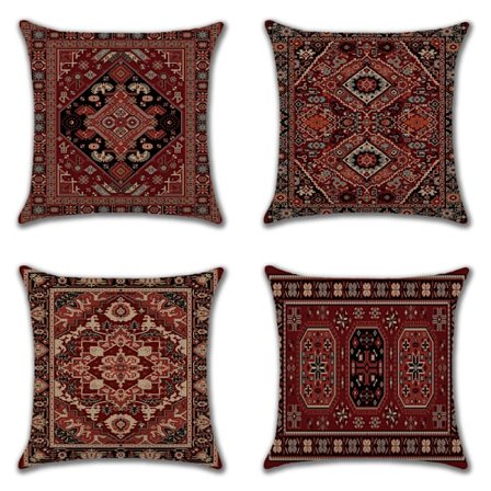 Persiske geometriske pudebetræk boligindretning sæt med 4 dekorative puder 45x45cm