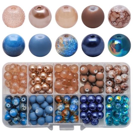 8MM pyöreät helmet värilliset kristallikristallihelmet kontrastiväri 10 ruudukkolaatikko DIY korutarvikkeet